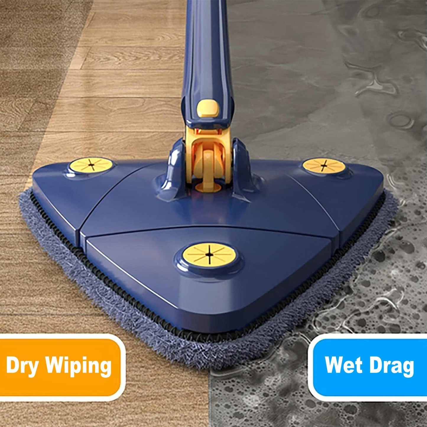 Triangle Extendable Cleaning Mop - 360° Rotatable Squeeze Mop