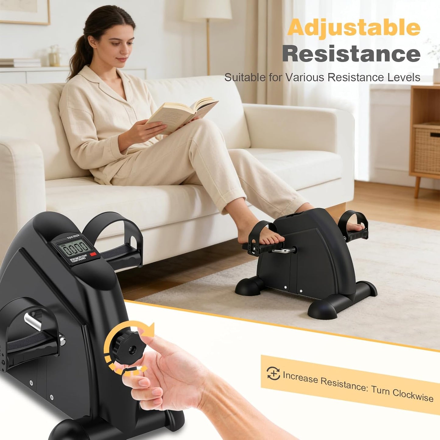 Mini Exercise Bike | Pedal Exerciser | Home Fitness Trainer | Leg Workout Machine
