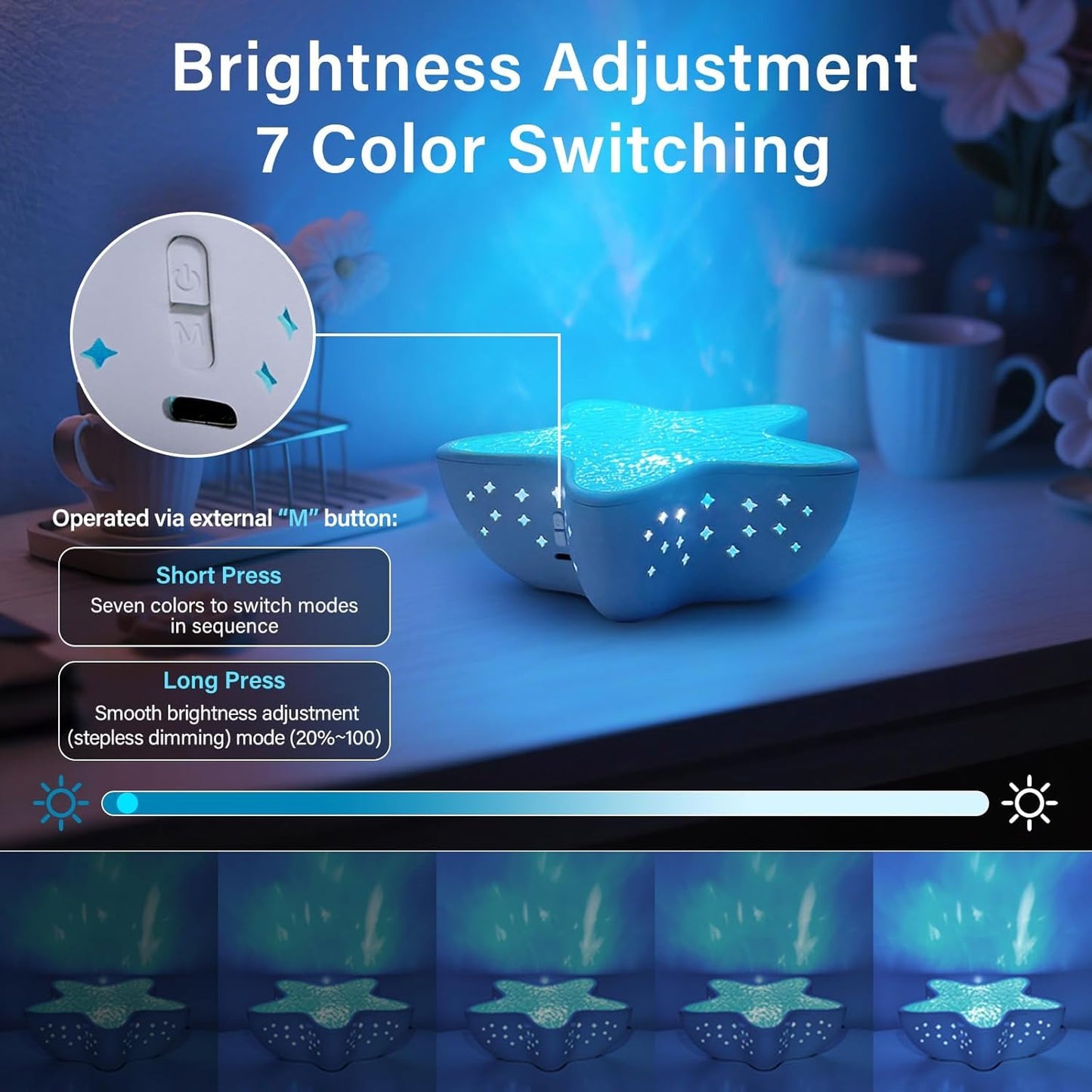 Starfish Ocean Lamp - Ceiling Wave Projector