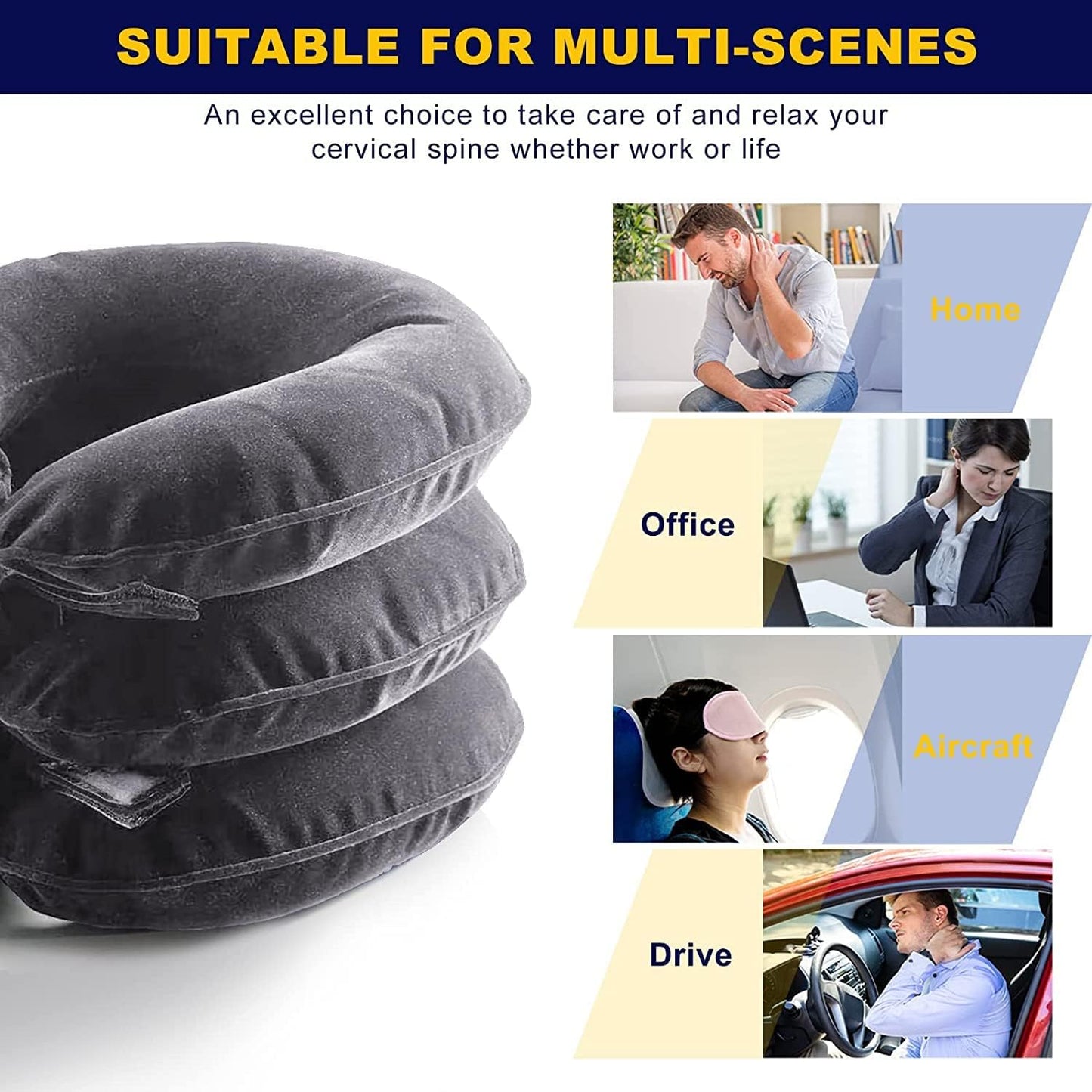 Neck Traction Device, Cervical Stretcher, Neck Support, Neck Pain Relief, Posture Corrector