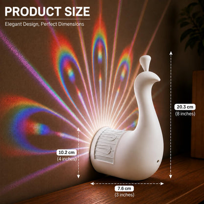 Peacock projection lamp - RGB mood lighting decor - Remote-controlled color-changing light