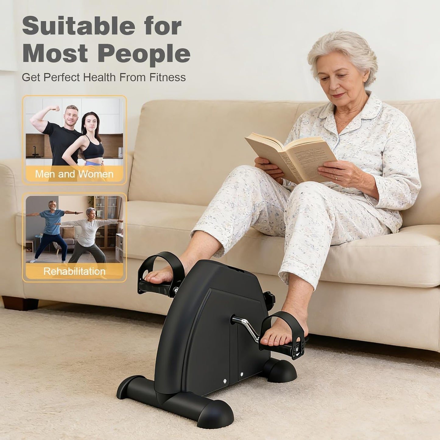 Mini Exercise Bike | Pedal Exerciser | Home Fitness Trainer | Leg Workout Machine