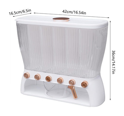 6-Grid Cereal Storage Dispenser -  Easy To Use & Clean