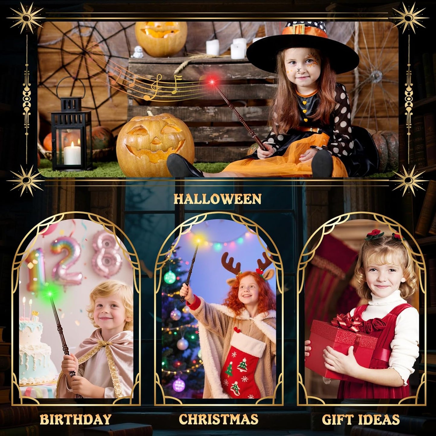 Harry Potter Wooden Magic Wand with Fire Ball