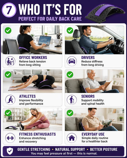 Back Stretcher - Adjustable Spine Stretch Board - Home Therapy Device