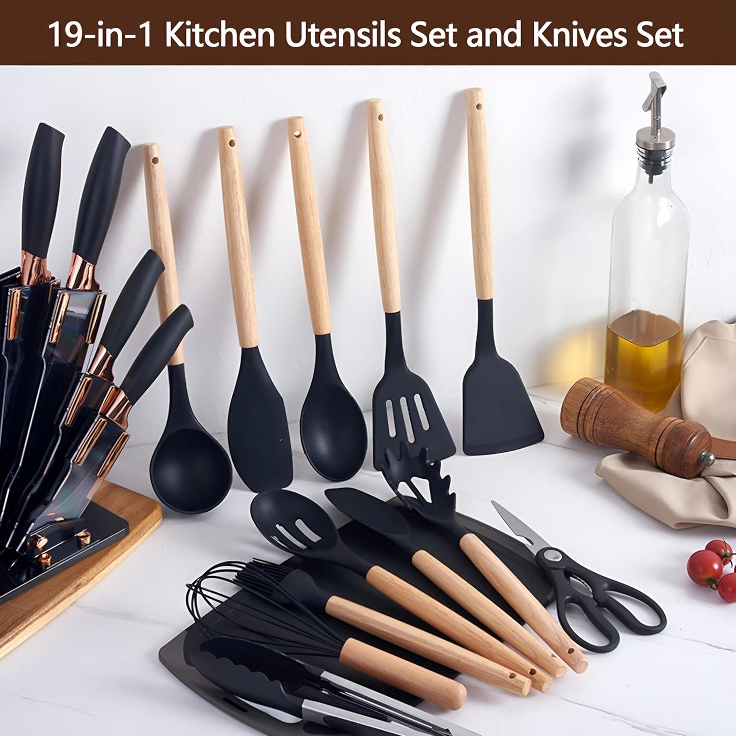19-Pieces Silicone Kitchen Utensil Set