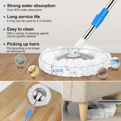 Spin Mop with Stainless Steel Drainer