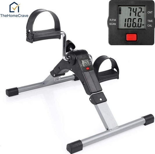 Mini Exercise Bike - Pedal Exerciser - LCD Display Cycle - Arm & Leg Trainer - Adjustable Resistance