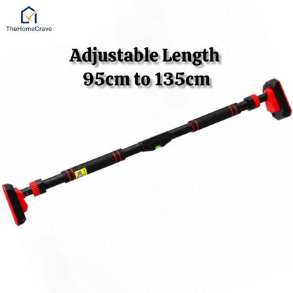 200kg Adjustable Doorway Pull Up Bar – Heavy Duty Home Gym Exercise & Chin Up Bar for Kids & Adults