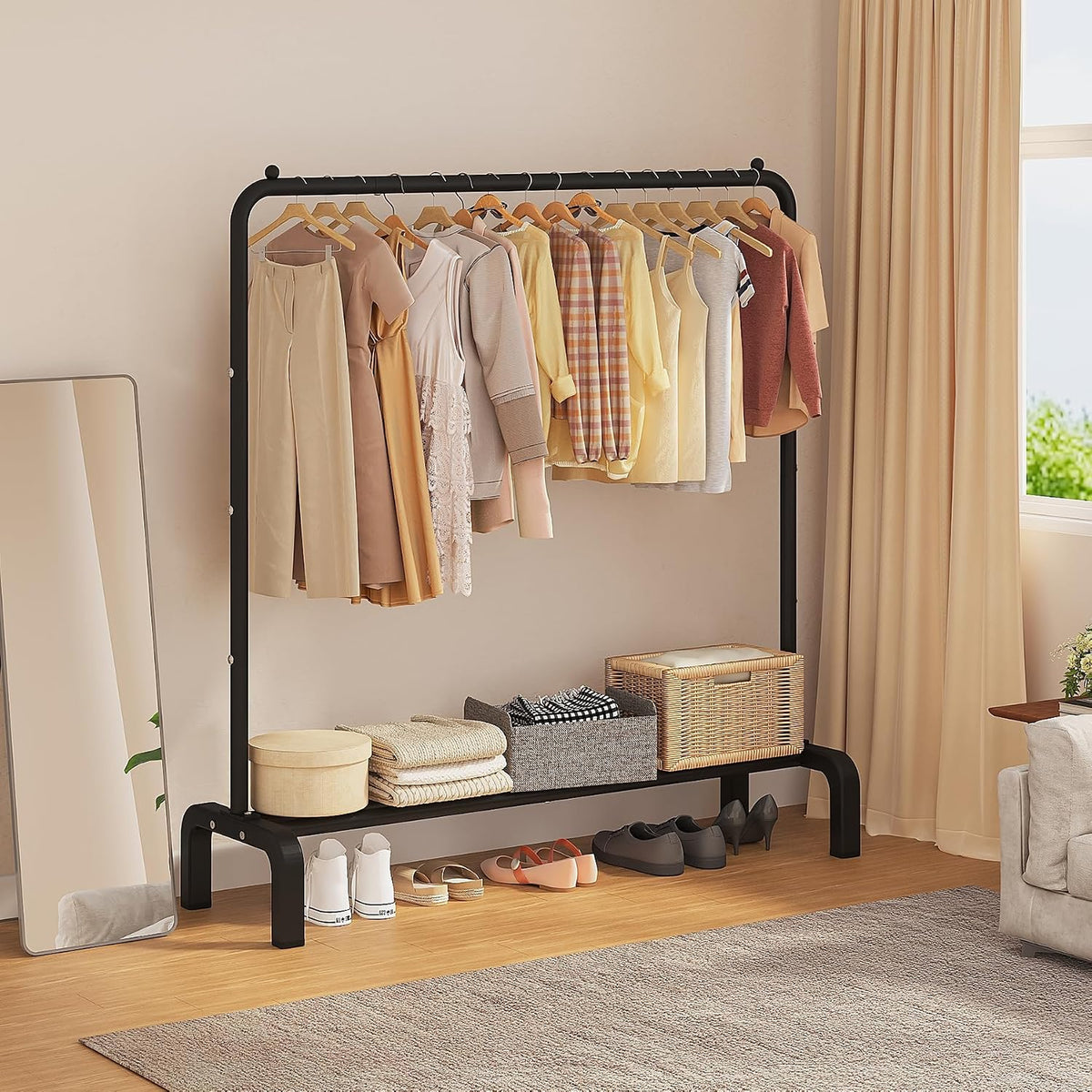 Metal Clothing Rack Double Pole