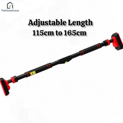 200kg Adjustable Doorway Pull Up Bar – Heavy Duty Home Gym Exercise & Chin Up Bar for Kids & Adults