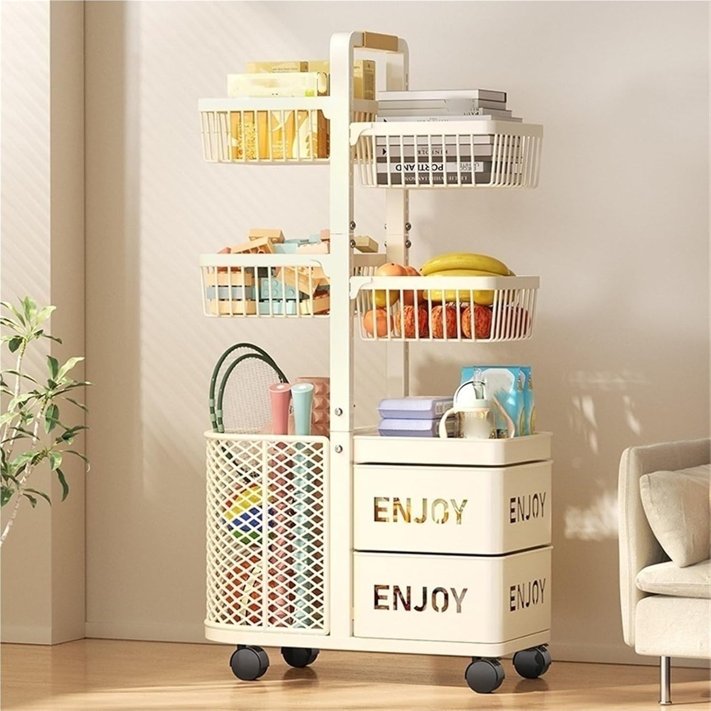 Multi-layer Kitchen Storage Cart with Wheels