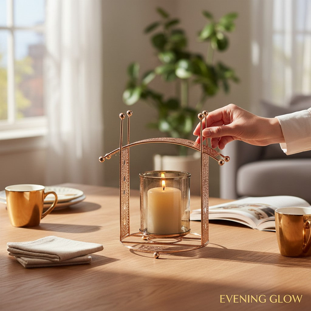 Elegance Metallic Glass Candle Stand