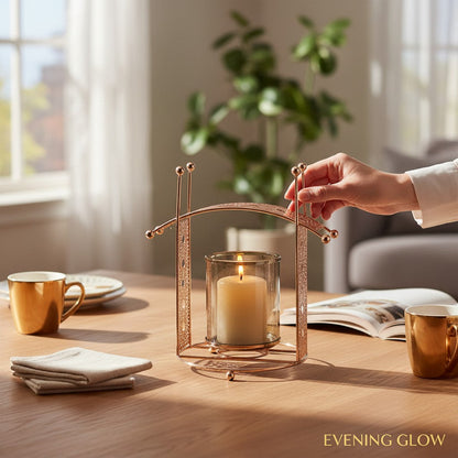 Elegance Metallic Glass Candle Stand