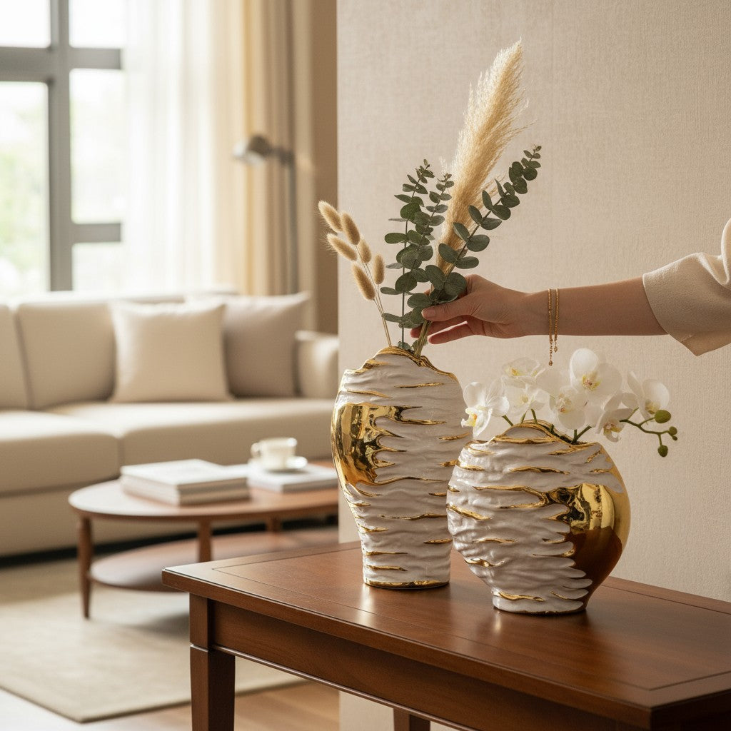 Terra Eclipse Designer Vase Pair