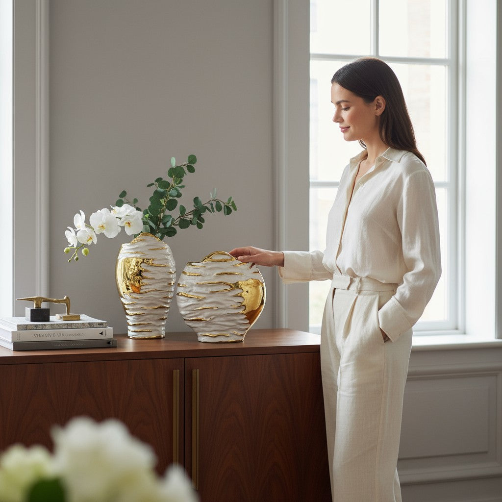 Terra Eclipse Designer Vase Pair