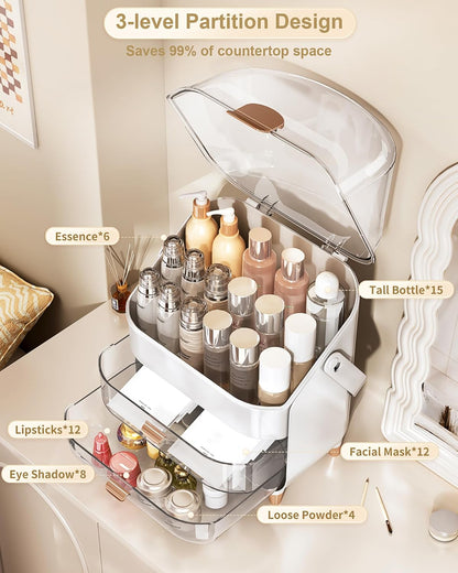 Premium Dustproof Makeup Organizer with Drawers