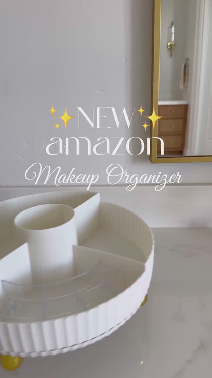 360° Rotating Luxury Cosmetic Partition Organizer Tray