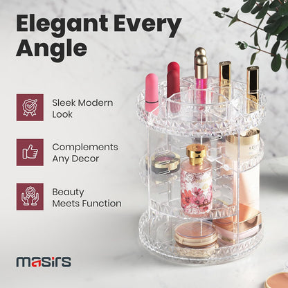 360° Rotating Diamond Makeup Organizer