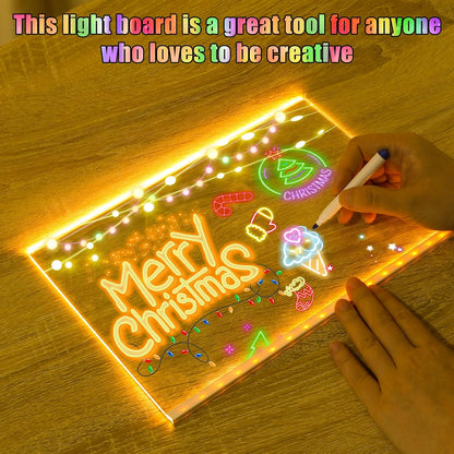 Acrylic LED Writing and Drawing Board with 7 Colour Pen