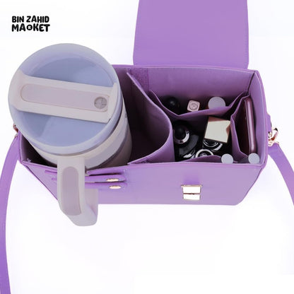TUMBLERS CROSSBODY BAG – STYLISH PORTABLE ADJUSTABLE STRAP - PURPLE